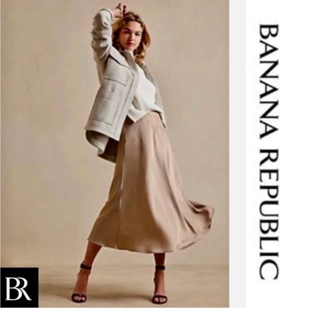 Banana Republic Satin Slip Skirt